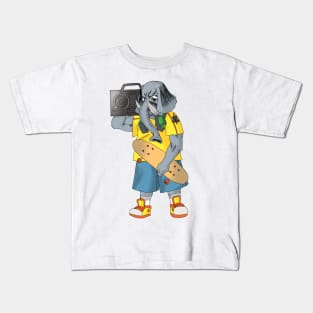 the elephant longboarder Kids T-Shirt